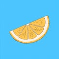 Illustration of a sliced lemon on a blue background Royalty Free Stock Photo