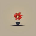 Illustration of a slower shaped candle lighting up a small space, clean packground design, detaile flower