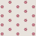 Illustration of small abstract geometric pink patterns on light gray background Royalty Free Stock Photo
