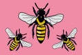 illustration of small animals, honey-producing bees, animals with many health benefits