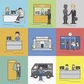 Illustration of small business banking activities