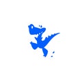 Illustration of a small cartoon dinosaur. Vector illustration. Children's logo Dinosaur. Image is isolated on white Royalty Free Stock Photo