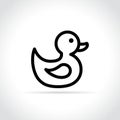Small duck icon on white background