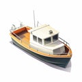 An illustration of a small fishing boat isolated on white background.