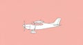 Illustration of a small, single-engine airplane, likely patterned after models like a Royalty Free Stock Photo