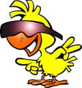 Illustration of an smart chicken with sunglass