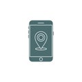 Illustration of a smartphone displaying a location pin, , representing mobile navigation and locationbased services Royalty Free Stock Photo