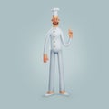 Illustration smile cook white shirt pants Royalty Free Stock Photo