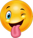 Smiley emoticon with stuck out tongue and winking eye Royalty Free Stock Photo