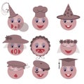 Illustration smileys with caps Royalty Free Stock Photo