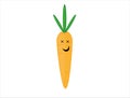 Illustration of a smiling carrot isolated on a white background