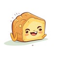 illustration of a smiling cute bread character. vector illustration