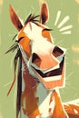 Illustration of Smiling Horse. Royalty Free Stock Photo