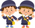 Illustration of smiling kindergarten boys and girls