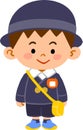 Illustration of a smiling kindergarten boy