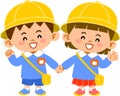 Illustration of smiling kindergarten boys and girls