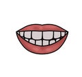 illustration of smiling lips showing teeth on a white background