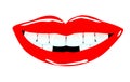 Smiling mouth with tooth gaps Royalty Free Stock Photo