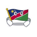 Illustration smirking flag namibia isolated with cartoon