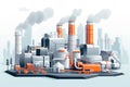 Environment chimney plant ecology smoke factory pollution industrial pipe illustration air background Royalty Free Stock Photo