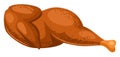 Illustration of smoked chicken. Icon or image for butcher shops and industries.