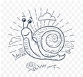 Illustration of a snail black and white Royalty Free Stock Photo