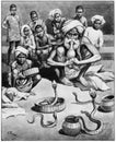 Illustration of a snake charmer