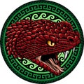 vector illustration of snake head with mandala. Royalty Free Stock Photo