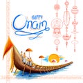 Snakeboat race in Onam celebration background for Happy Onam festival of South India Kerala