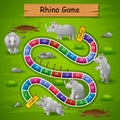 Snakes ladders game rhinos theme Royalty Free Stock Photo