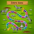 Snakes ladders game zebra theme