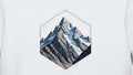 Illustration of a snow capped mountain peak with sharp craggy Royalty Free Stock Photo