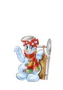 Illustration of Snowman, mascot logo design.