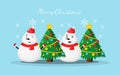 Illustration of snowman saying Merry Christmas Royalty Free Stock Photo