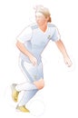 Line illustration of soccer player Luka Modric