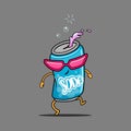 illustration of soda can mascot vector