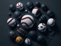Illustration of softball ball in action on field ai generated Royalty Free Stock Photo