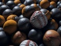 Illustration of softball ball in action on field ai generated Royalty Free Stock Photo
