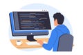 Illustration of Software Developer Coding Royalty Free Stock Photo