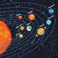 Illustration of solar system showing planets around sun Royalty Free Stock Photo