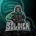 Soldier mascot esport gaming logo