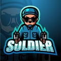 Soldier mascot esport logo design