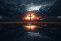 Illustration of a solitary cross against a