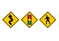 Illustration of solution ahed road sign icon with star colourful design
