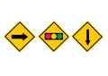 Illustration of solution ahed road sign icon with star colourful design