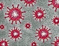 Illustration of some corona virus with kirlian aura simulation