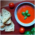 Illustration of a soup of tomatoes Royalty Free Stock Photo