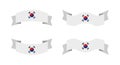 Illustration of a south korea flag with a ribbon style. south korea flag vector set Royalty Free Stock Photo