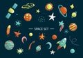 Vector set of space objects