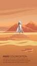 Illustration Space Shuttle Arriving on Red Planet